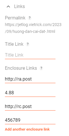 Tùy chính giá trị Fake Post Rating trong mục Enclosure Link
